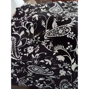Paisley Black & White Skirt Petite 6  Midi A Line Modest Career Elastic Waist